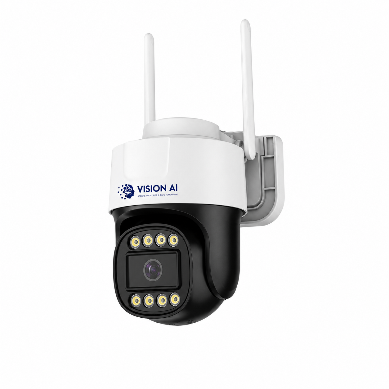 Vision AI 3MP WiFi PTZ Camera with 8 LED Lights, Full Color Night Vision, Two-Way Audio & IP66 Weatherproof Protection